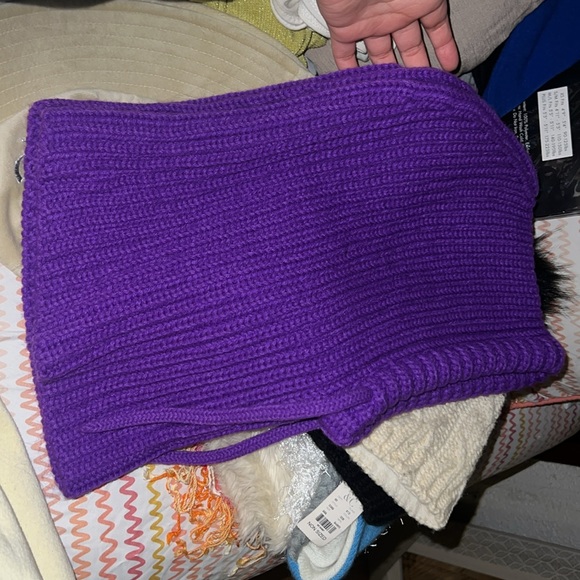 ASYOU chunky rib balaclava in purple - Picture 4 of 4